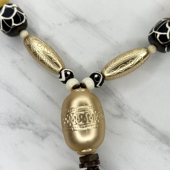 Chico's Collectibles Chunky Beaded Gold Tone Statement Necklace ✨ - Picture 6 of 12